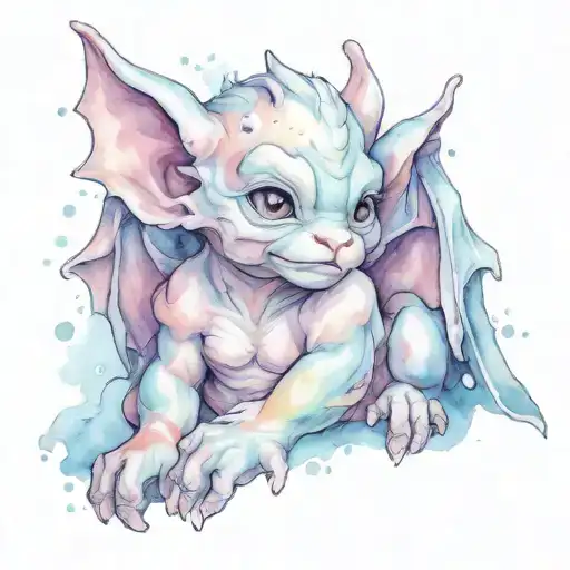 cute baby gargoyle tattoo design idea