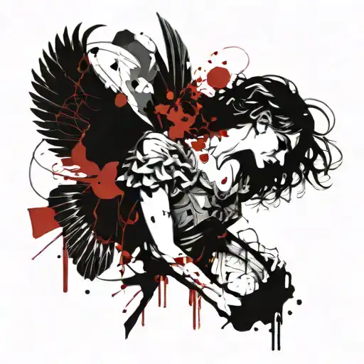 feminine broken angel tattoo design idea