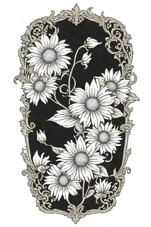 daisy tattoo design idea