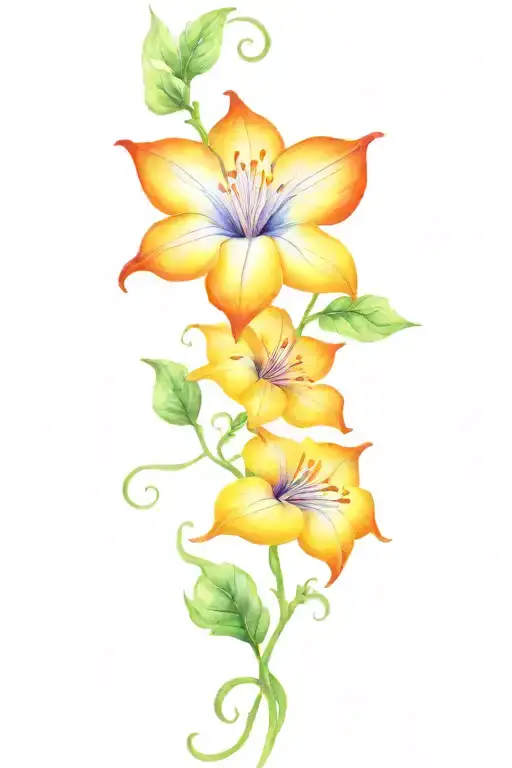 long moonflower vine tattoo design idea