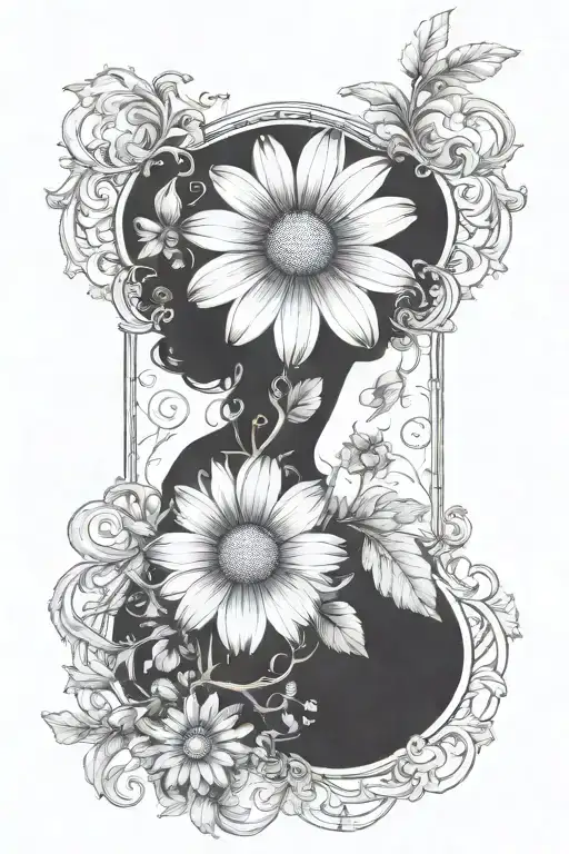 daisy growing tattoo design idea