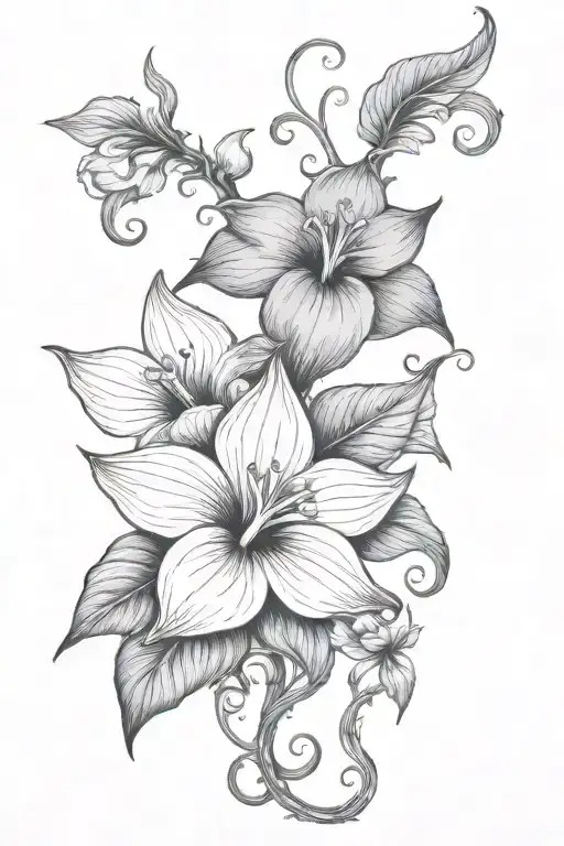 moonflower vine tattoo design idea