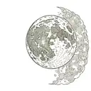 full moon tattoo design idea