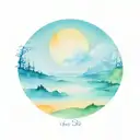 full moon simple tattoo design idea