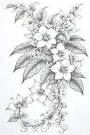 long moonflower vine tattoo design idea