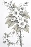 long moonflower vine tattoo design idea