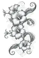 long thin moonflower vine tattoo design idea