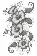 long thin moonflower vine tattoo design idea
