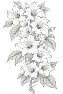 long moonflower vine tattoo design idea