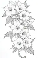 long moonflower vine tattoo design idea