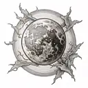 full moon tattoo design idea