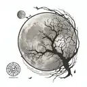 full moon tattoo design idea
