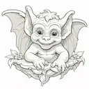 cute baby gargoyle tattoo design idea