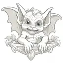 cute baby gargoyle tattoo design idea