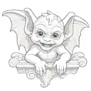 cute baby gargoyle tattoo design idea