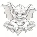 cute baby gargoyle tattoo design idea