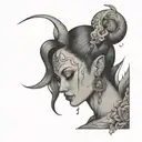 female demon tattoo design idea