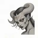 female demon tattoo design idea