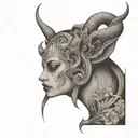 female demon tattoo design idea
