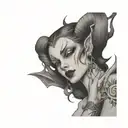 female demon tattoo design idea
