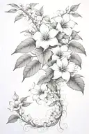 long moonflower vine tattoo design idea
