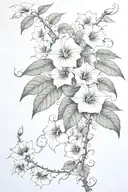 long moonflower vine tattoo design idea