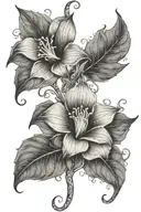 long moonflower vine tattoo design idea