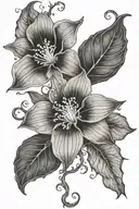 long moonflower vine tattoo design idea
