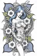 feminine inner demons morning glory  tattoo design idea