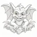 cute baby gargoyle tattoo design idea