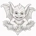 cute baby gargoyle tattoo design idea