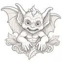 cute baby gargoyle tattoo design idea