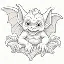 cute baby gargoyle tattoo design idea