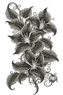 long moonflower vine tattoo design idea