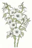 long thin moonflower vine tattoo design idea