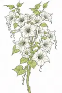long thin moonflower vine tattoo design idea