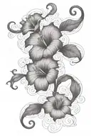 long thin moonflower vine tattoo design idea