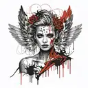 feminine broken angel tattoo design idea