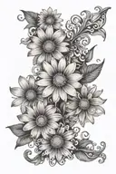 daisies with lace like patterns tattoo design idea