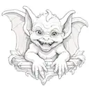 cute baby gargoyle tattoo design idea