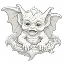 cute baby gargoyle tattoo design idea