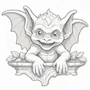 cute baby gargoyle tattoo design idea