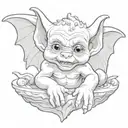 cute baby gargoyle tattoo design idea