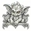 cute baby gargoyle tattoo design idea