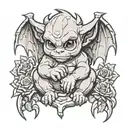 cute baby gargoyle tattoo design idea