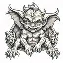 cute baby gargoyle tattoo design idea