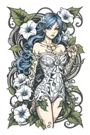 feminine inner demons morning glory  tattoo design idea