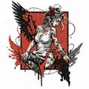 feminine broken angel tattoo design idea