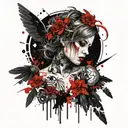 feminine broken angel tattoo design idea