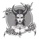 female demon tattoo design idea